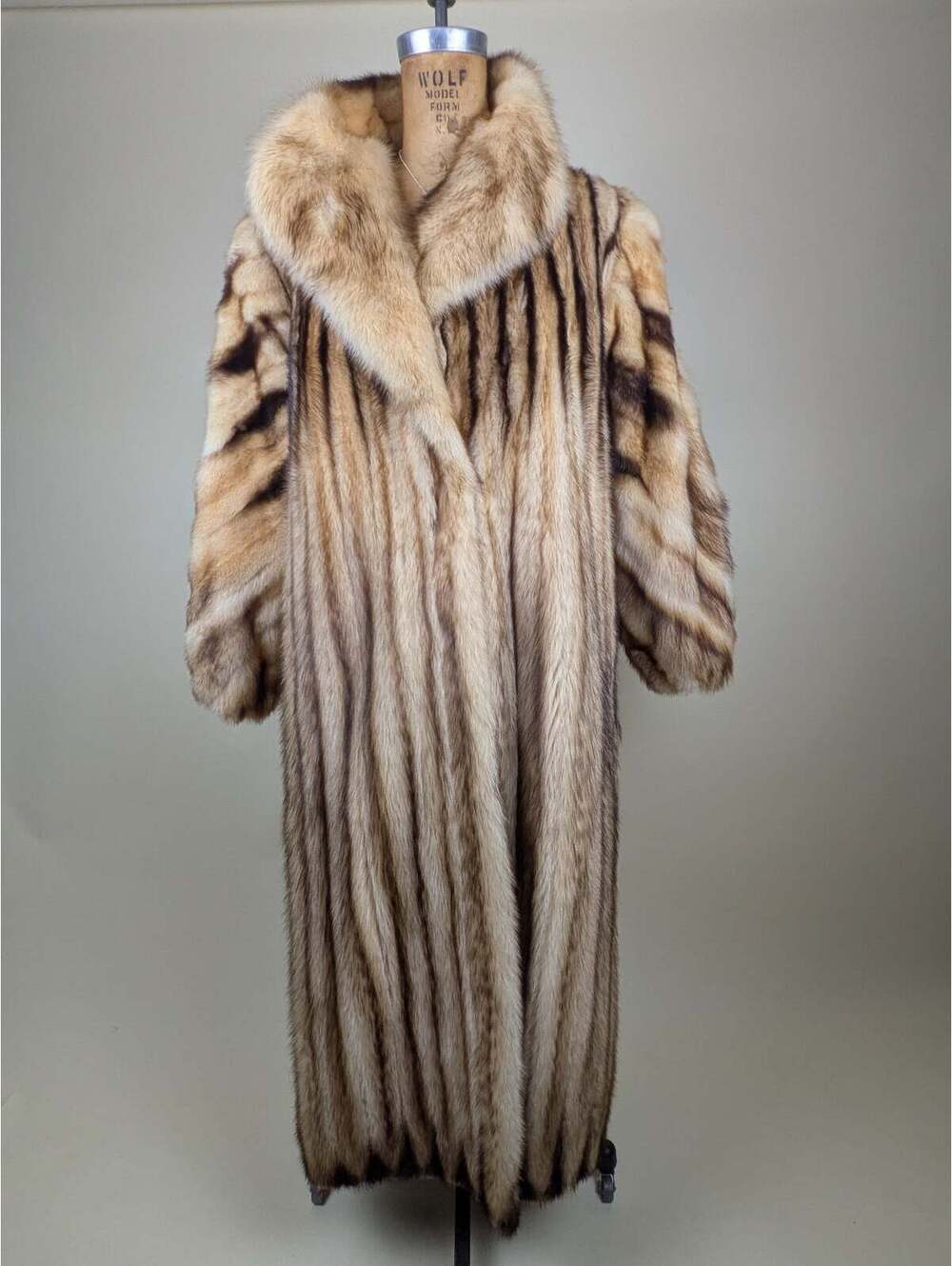 1970's genuine fitch fur full length coat